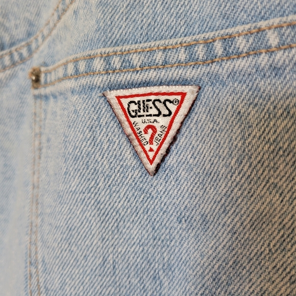 VINTAGE GUESS LIGHT WASH DENIM SKIRT - Picture 3 of 14